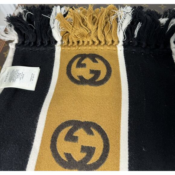 EUC Gucci Unisex GG-Jacquard Monogram Striped Wool Scarf - Picture 3 of 9